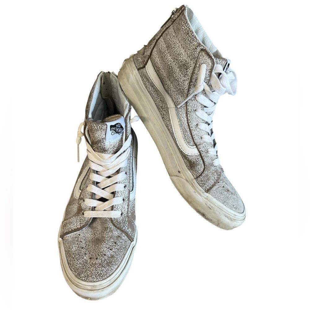 Vans distressed leather high top sneakers women’s 7.5